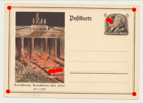 Deutschland Aufmarsch 30. Januar 1933 - Original Postkarte 3. Reich