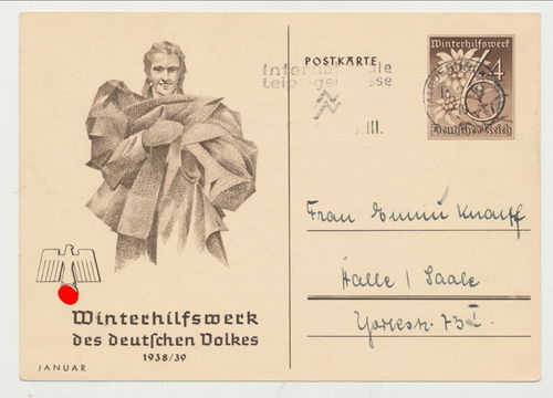 WHW Winterhilfswerk 1938 / 39 - Original Postkarte 3. Reich