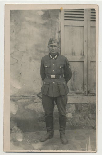 RAD Reichsarbeitsdienst Soldat mit Schiffchen - Original Foto WK2