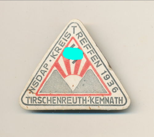 NSDAP Kreistreffen Abzeichen Tirschenreuth - Kemnath 1936