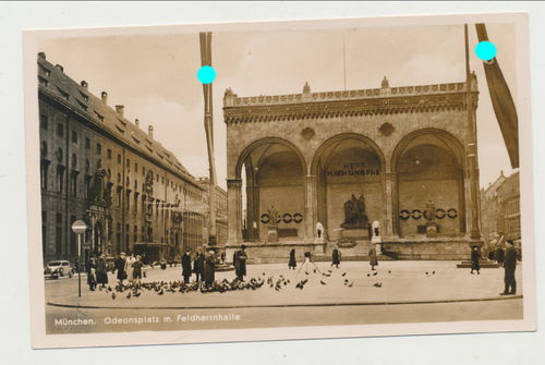 München Odeonsplatz mit Feldherrnhalle - Original Postkarte 3. Reich