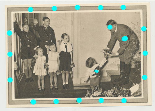 Adolf Hitler Original Postkarte mit Jugend BDM Hitlerjugend Jungen & Mädel 3. Reich