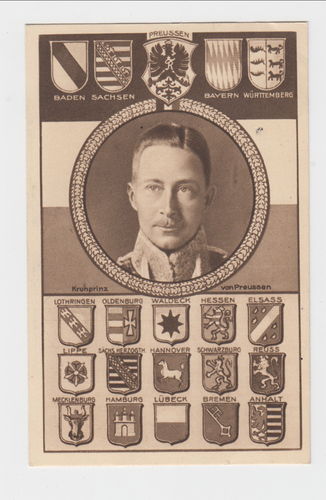 Wilhelm Kronprinz von Preussen - Original Postkarte Kaiserreich