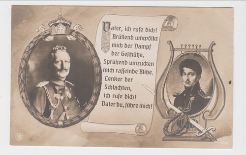 Kaiser Wilhelm II. " Vater ich rufe dich ... "  Original Postkarte Kaiserreich