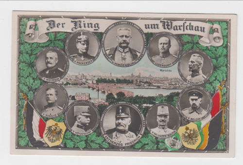 Der Ring um Warschau Hindenburg Mackensen Ludendorff Hötzendorf ... Original Postkarte Kaiserreich