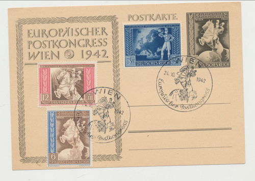 Europäischer Post Kongress in Wien - Original Postkarte von 1942