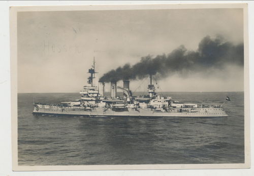 Marine Linien Schiff " Hessen " Original Postkarte 3. Reich
