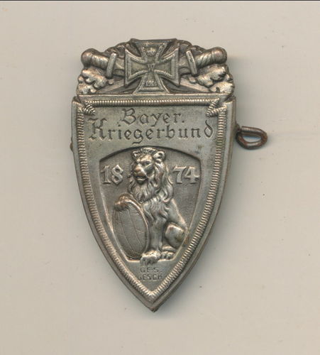 Bayern Kriegerbund Abzeichen bayerischer Löwe 1874 - 1914