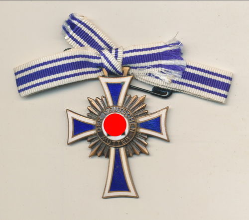 Mutterkreuz Ehrenkreuz der deutschen Mutter III. Stufe in Bronze an Damenschleife WK2