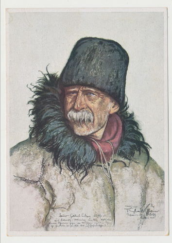 Vom grossen Treck Otto Engelhardt Kyffhäuser Original Postkarte nach Bauer Gottlieb Ludwig 3. Reich
