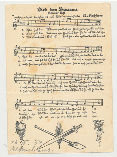 Lied der Bayern - Original Postkarte datiert 1934