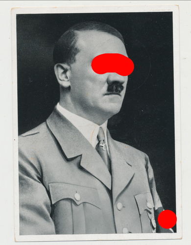 Adolf Hitler - Originale Portrait Postkarte mit Poststempel Prag Tschechei 1940