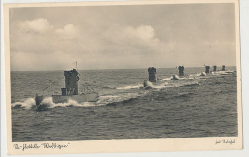 U - Flottille Weddigen U Boot - Original Postkarte 3. Reich