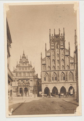 Münster Rathaus - Original Postkarte mit Poststempel Saar Abstimmung von 1935
