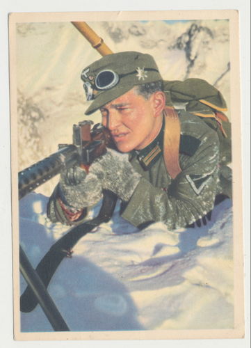 Farbige Wehrmacht Gebirgsjäger Postkarte Kunstverlag Schwerdtfeger Berlin WK2
