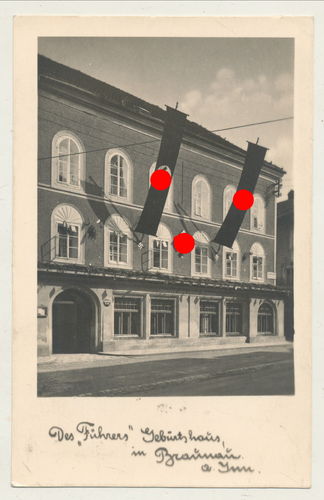 Geburts - Haus Adolf Hitler Braunau am Inn - Original Postkarte 3. Reich