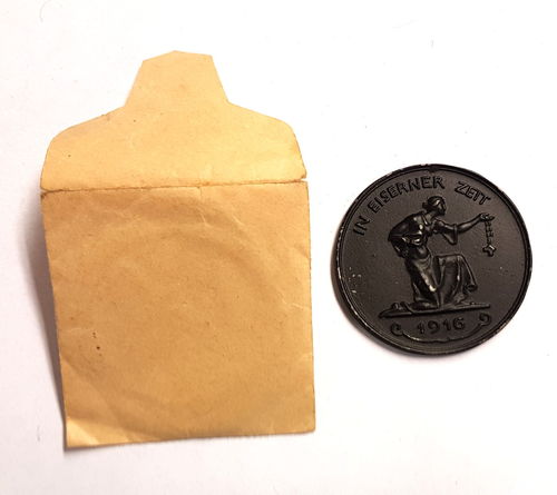 Medaille " In Eiserner Zeit 1916 " in Original Tüte Verpackung