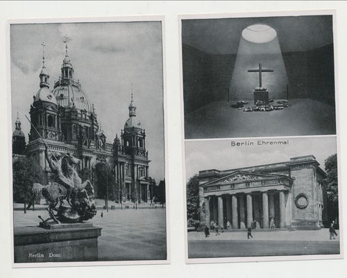 Berlin Ehrenmal Denkmal & Dom 2x Original Postkarte 3. Reich