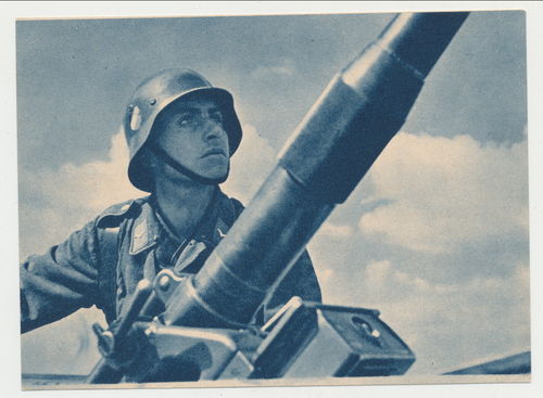 Luftwaffe Flak Soldat - Original Postkarte 3. Reich