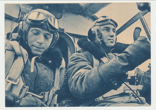 Luftwaffe Flugzeug Piloten Besatzung Kampfflugzeug Bomber - Original Postkarte 3. Reich