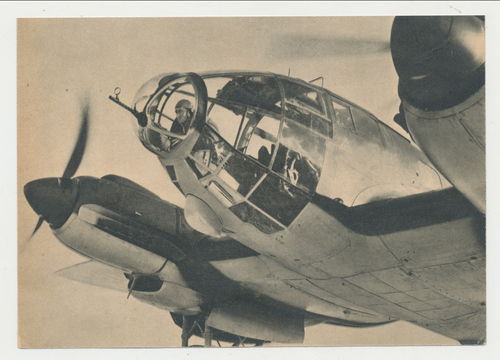 Luftwaffe Flugzeug Bomber Heinkel He111 - Original Postkarte 3. Reich