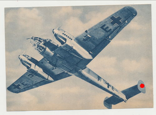 Luftwaffe Flugzeug zweimot Messerschmitt - Original Postkarte 3. Reich