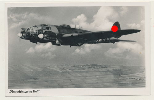 Kampfflugzeug Heinkel He111 - Original Postkarte 3. Reich