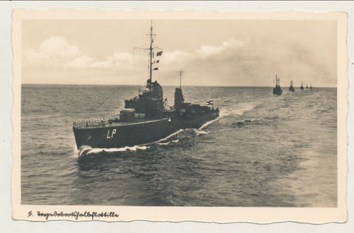 Deutsches Kriegsschiff " Torpedo Boot Flottille  " Original Postkarte WK2