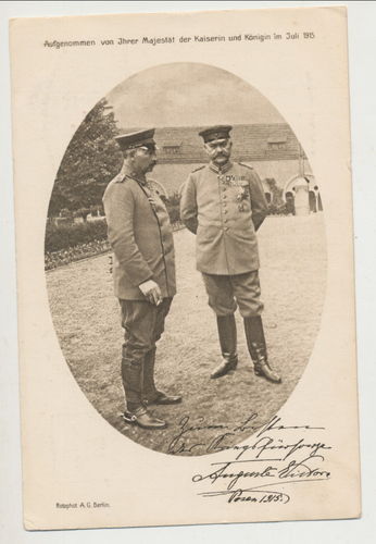 Kaiser Wilhelm und Hindenburg - Original Postkarte WK1