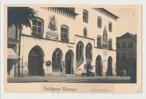 Rathaus Murnau Original Postkarte Poststempel von 1931