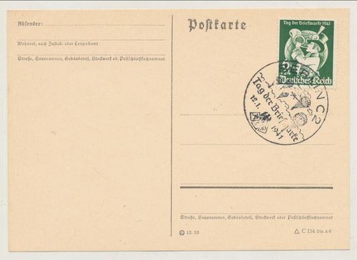 Tag der Briefmarke 1941 - Original Postkarte 3. Reich