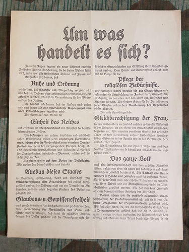 Wahl Propaganda Blatt Flugblatt bayerische Volkspartei Reichtagswahl 1919