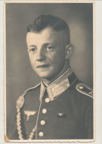 Infanterie Unteroffizier Schützenschnur Parade Uniform Original Portrait Foto WK2