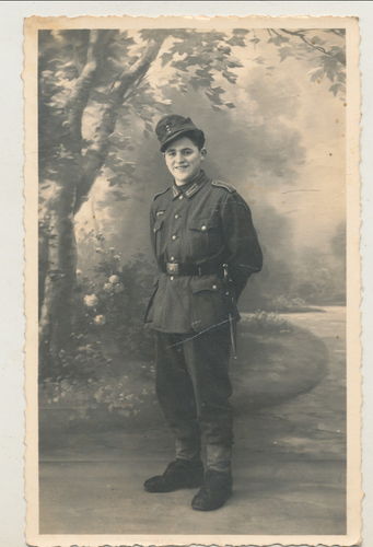 Wehrmacht Gebirgsjäger mit Bajonett - Original Portrait Foto WK2
