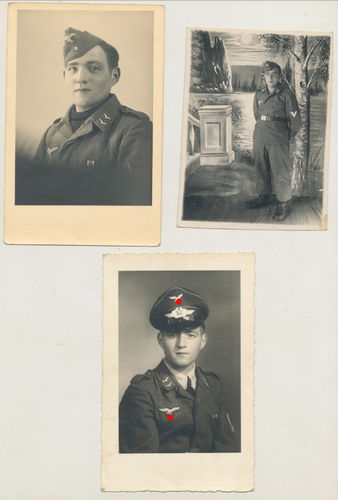 3 Original Portrait Foto Wehrmacht Luftwaffe Soldaten WK2