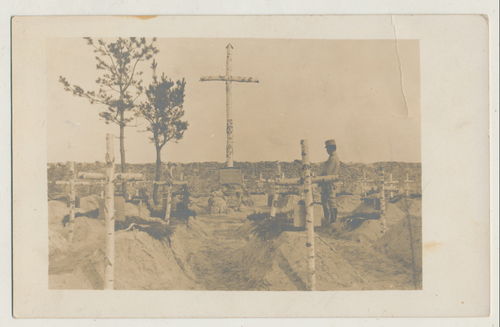 Soldatenfriedhof - Original Foto Postkarte 1914/18