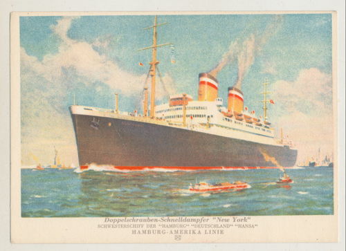 Zweischrauben Schiff Dampfer " New York" Original Postkarte Hamburg Amerika Linie
