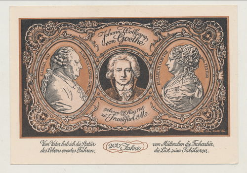 200 Jahre Johann Wolfgang von Goethe - Original Postkarte von 1949