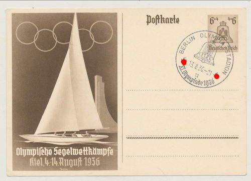 Olympische Segel Wettkämpfe Kiel August 1936 Olympiade - Original Postkarte 3. Reich