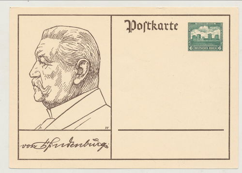 Deutsches Reich " von Hindenburg " Original Postkarte 3. Reich
