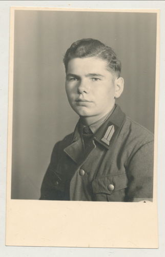 RAD Soldat Uniform Kragenspiegel - Original Portrait Foto 3. Reich