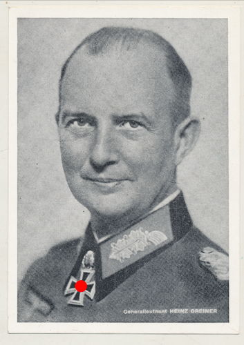 Generalleutnant Heinz Greiner - Original Postkarte 3. Reich
