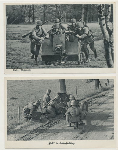 Wehrmacht Pak Panzerabwehr - 2 Original Postkarten WK2