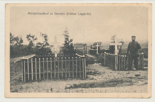 Militär Friedhof in Gerden / Lagarde Frankreich - Original Feldpost Karte WK1