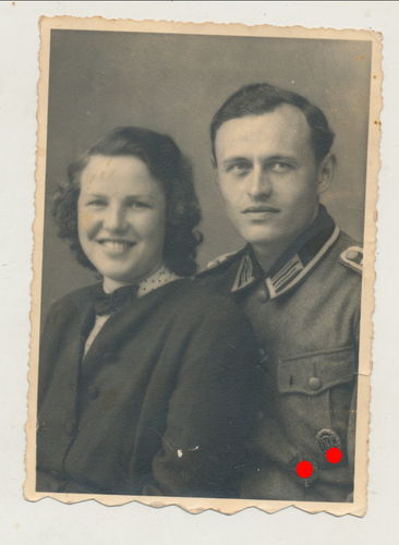 Feldwebel Hochzeit Portrait Foto mit 2 Orden DRL Sport & SA Sportabzeichen Bad Tölz 1944