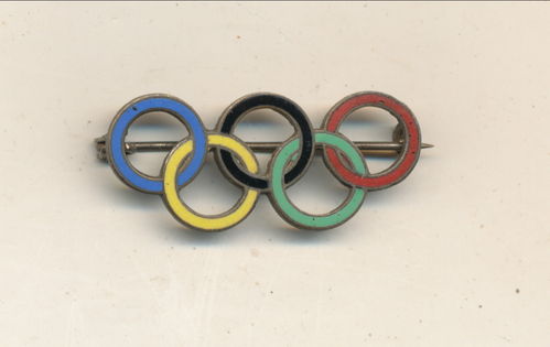Olympiade olympische Spiele emailliertes Abzeichen 1936 an Quernadel
