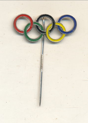 Olympiade olympische Spiele lackiertes Abzeichen 1936