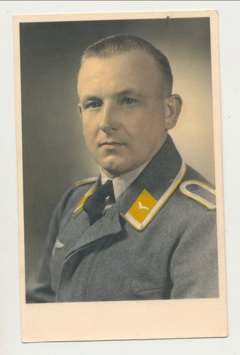 FARB Aufnahme Luftwaffen Unteroffizier - seltenes farbiges Original Portrait Foto WK2