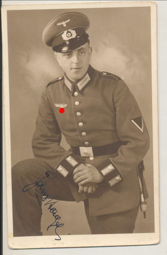 Deutsche Wehrmacht Soldat in Parade Uniform Bajonett Original Portrait Foto WK2