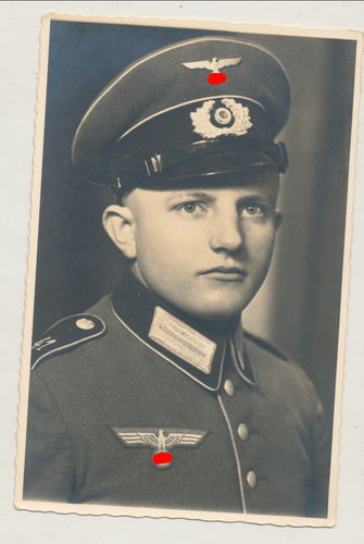 Deutsche Wehrmacht Soldat Schulterklappen Nummern Inf Rgt 41 Original Portrait Foto WK2
